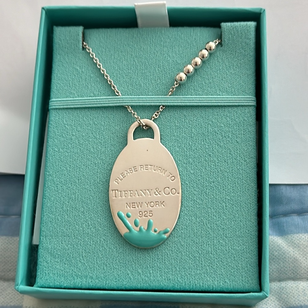 Tiffany Color Splash Pendant on Tiffany SS chain.